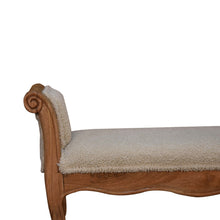 Load image into Gallery viewer, Cream Boucle French Style Bench
