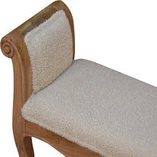 Load image into Gallery viewer, Cream Boucle French Style Bench
