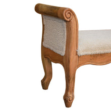 Load image into Gallery viewer, Cream Boucle French Style Bench
