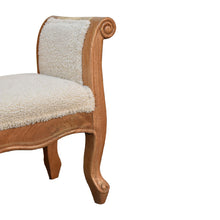 Load image into Gallery viewer, Cream Boucle French Style Bench
