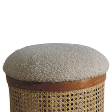 Load image into Gallery viewer, Cream Boucle Larissa Footstool
