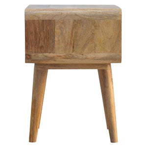 Curved Mango Wood Open Bedside Table