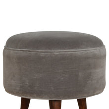 Load image into Gallery viewer, Grey Velvet Nordic Style Footstool
