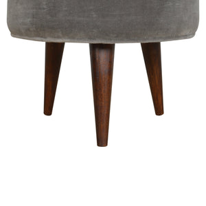 Grey Velvet Nordic Style Footstool