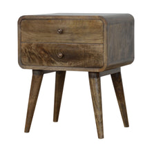 Load image into Gallery viewer, Curved Classic Grey Washed Bedside Table
