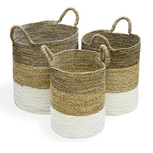 Load image into Gallery viewer, Grey Top Baskets Set of 3
