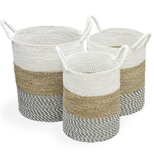 Load image into Gallery viewer, White Top Baskets Set of 3
