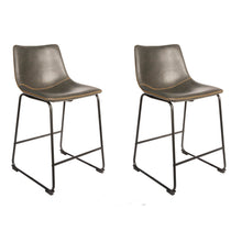 Load image into Gallery viewer, Ricard Vegan Counter Stool Grey SET OF 2
