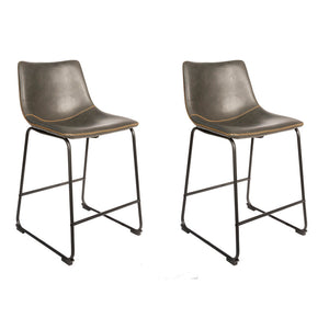 Ricard Vegan Counter Stool Grey SET OF 2