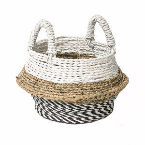 White top Seagrass Basket - Plant Basket