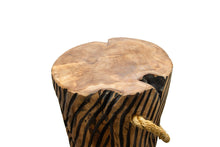 Load image into Gallery viewer, Sherwood Teak Root Tiger Stripe Stool with Rope
