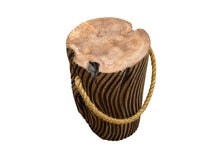 Load image into Gallery viewer, Sherwood Teak Root Tiger Stripe Stool with Rope
