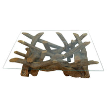 Load image into Gallery viewer, Sherwood Teak Root Rectangular Coffee Table with Glass Top
