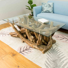 Load image into Gallery viewer, Sherwood Teak Root Rectangular Coffee Table with Glass Top
