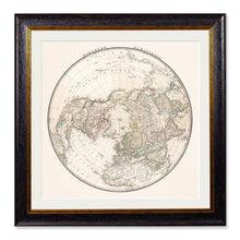 Load image into Gallery viewer, c.1838 World Map Hemispheres Framed Print
