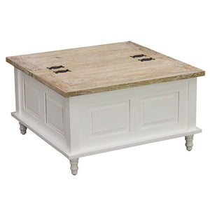 Padstow Square Trunk Coffee Table 80 x 80 Antique White