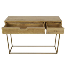 Load image into Gallery viewer, 2 Drawer Rattan Console Table
