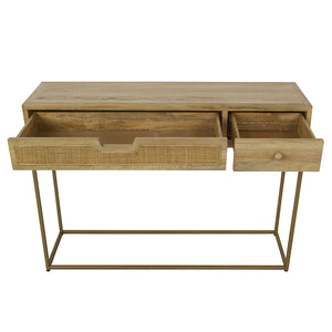 2 Drawer Rattan Console Table