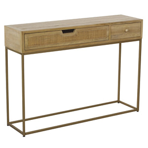 2 Drawer Rattan Console Table