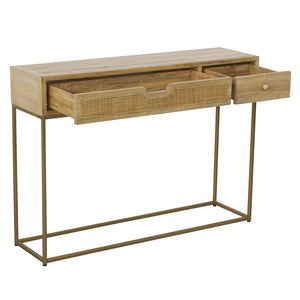 2 Drawer Rattan Console Table