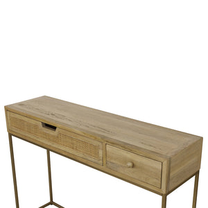 2 Drawer Rattan Console Table