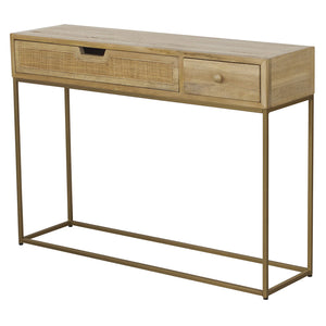 2 Drawer Rattan Console Table