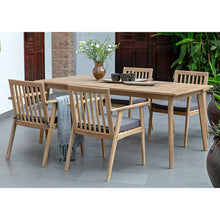 Load image into Gallery viewer, Solid Wood Outdoor Dining Table Set with 4 Chairs
