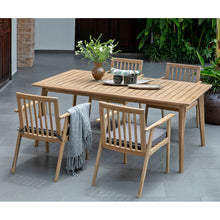 Load image into Gallery viewer, Solid Wood Outdoor Dining Table Set with 4 Chairs
