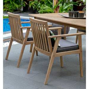 Solid Wood Outdoor Dining Table Set with 4 Chairs