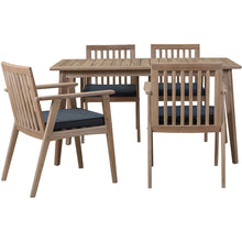 Load image into Gallery viewer, Solid Wood Outdoor Dining Table Set with 4 Chairs
