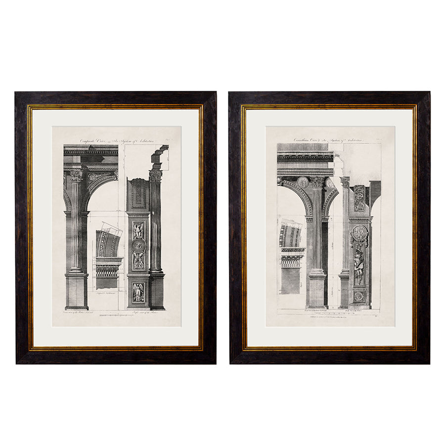 c.1796 Architectural Studies of Arches Framed Print