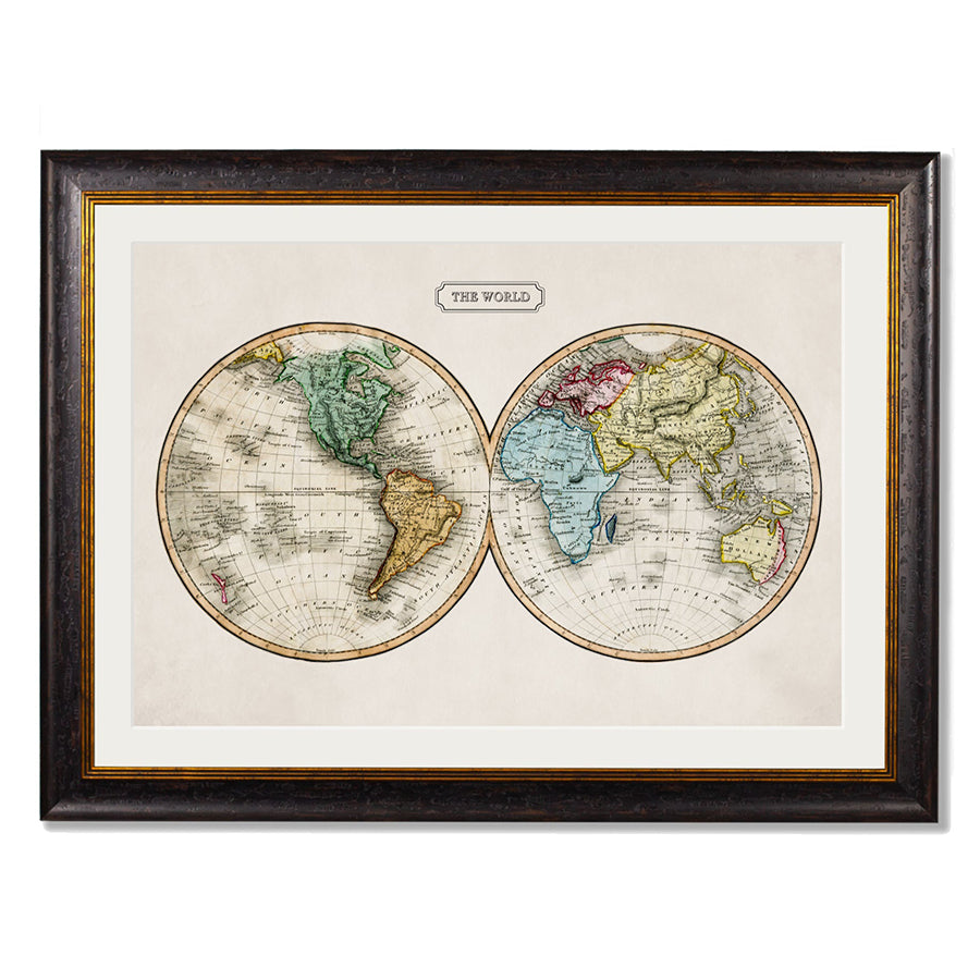 c.1800s Map of the World Framed Print