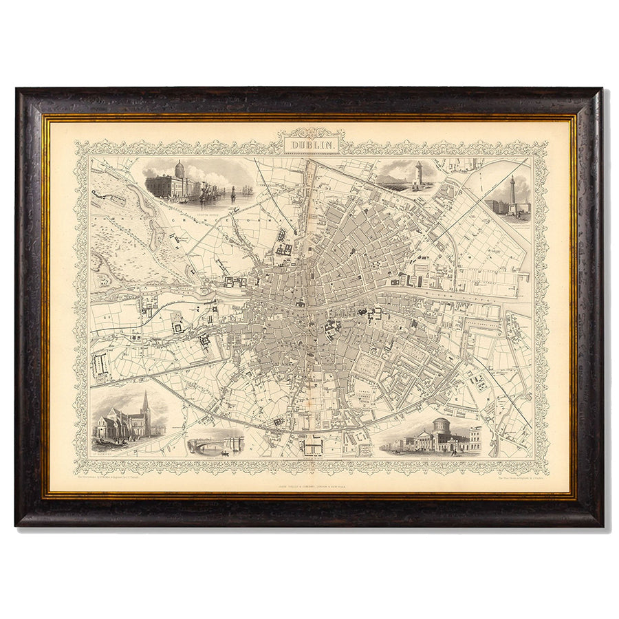 c.1851 Map of Dublin Framed Print