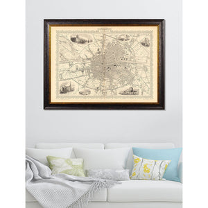 c.1851 Map of Dublin Framed Print