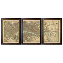 Load image into Gallery viewer, c.1827 London Triptych Map Framed Print
