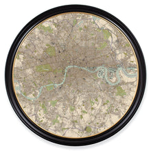 Load image into Gallery viewer, c.1905 Map of London - Round Framed Print
