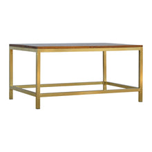 Load image into Gallery viewer, Rectangular Coffee Table with Gold Base
