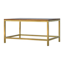 Load image into Gallery viewer, Rectangular Coffee Table with Gold Base
