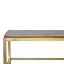 Load image into Gallery viewer, Rectangular Coffee Table with Gold Base
