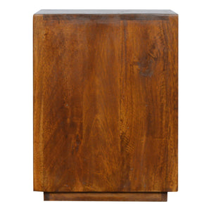 Chestnut Bedside Table with Gold Bar