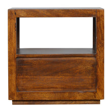 Load image into Gallery viewer, Chestnut Bedside Table with Gold Bar
