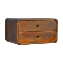 Load image into Gallery viewer, Curved Chestnut Wall Mounted Bedside Table
