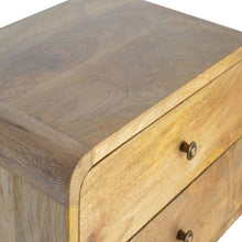 Load image into Gallery viewer, 2 Drawer Curved Wall Mounted Oak-ish Bedside Table
