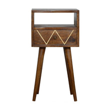 Load image into Gallery viewer, Mini Geometric Brass Inlay Bedside Table
