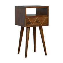 Load image into Gallery viewer, Mini Geometric Brass Inlay Bedside Table
