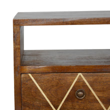 Load image into Gallery viewer, Mini Geometric Brass Inlay Bedside Table
