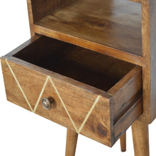 Load image into Gallery viewer, Mini Geometric Brass Inlay Bedside Table
