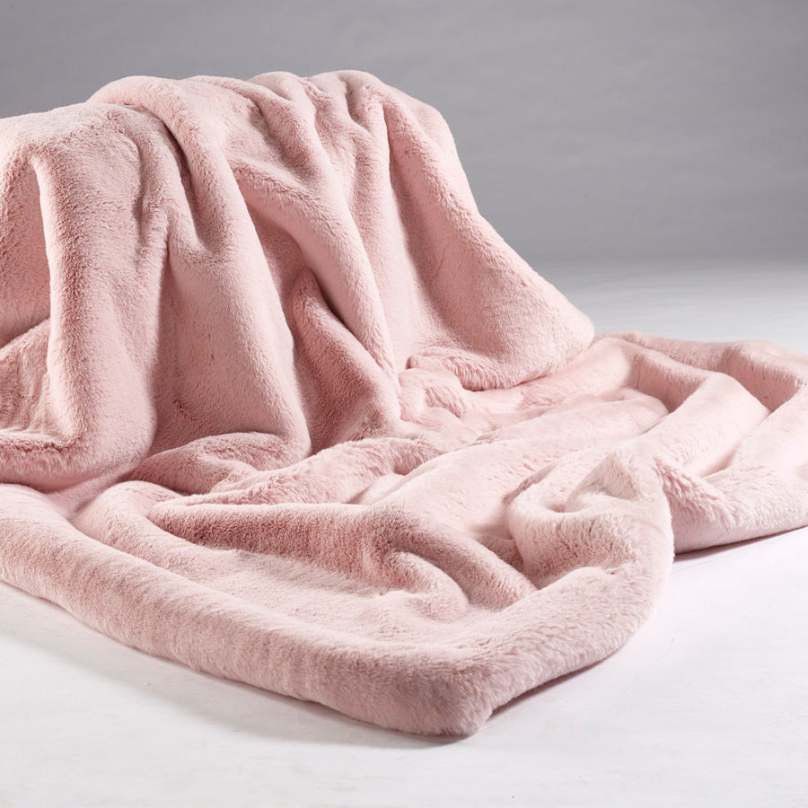 Katrina Hampton Luxury Soft Pink Faux Fur Throw
