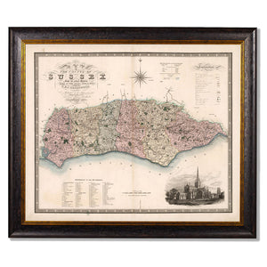 c.1830 County Maps of England Framed Print