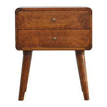 Load image into Gallery viewer, Curved Chestnut Bedside Table
